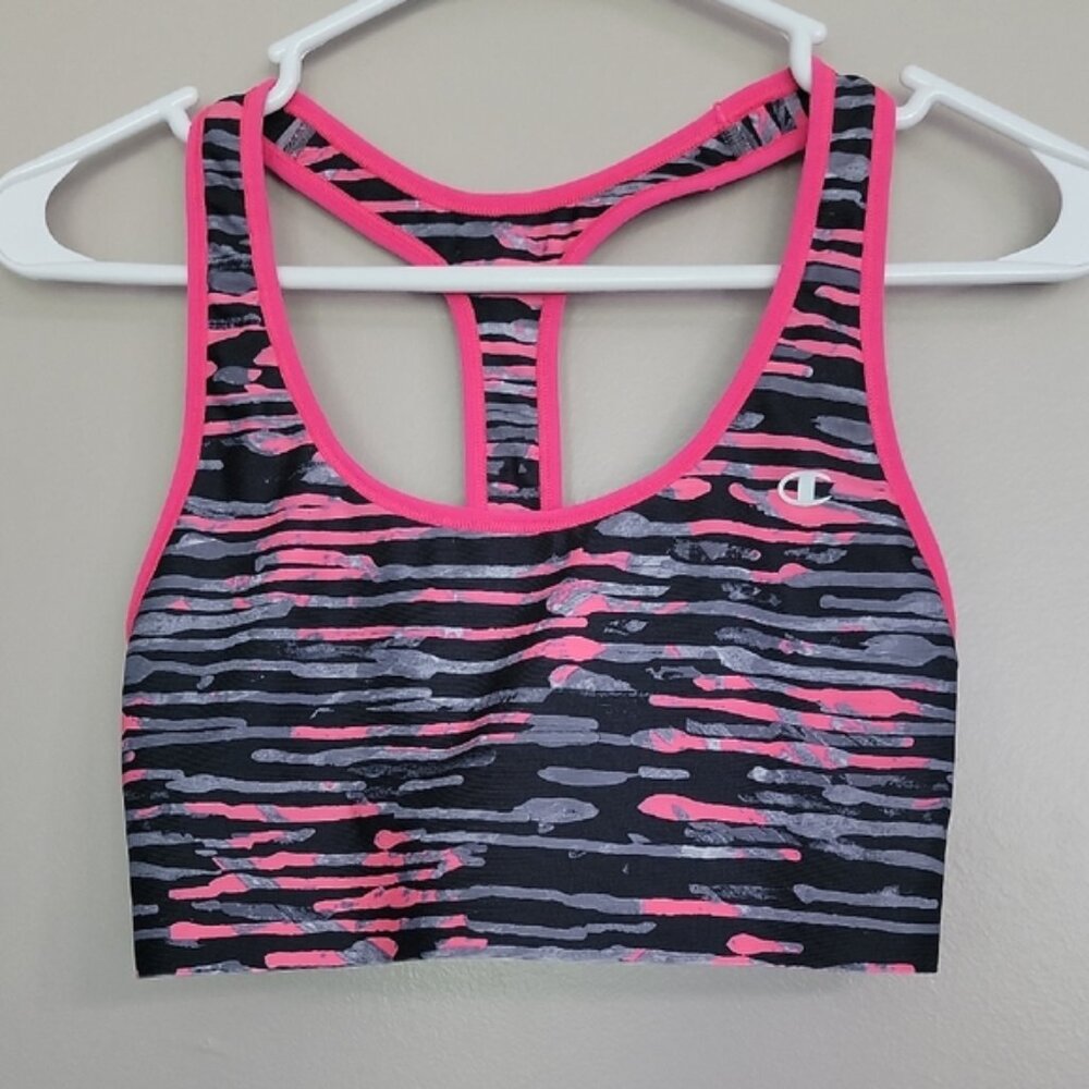 Champion Pink and Black Sports Bra Size L
